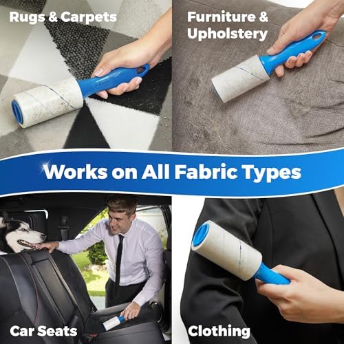 PetLovers Extra Sticky Lint Roller Mega Value Set 900 Sheets for Pet Hair Removal and Clothes, Dog and Cat Lint Remover, 10 Pack