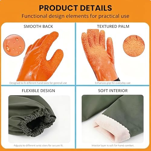 YOFANG 27.2" Long Sleeve Pet Grooming Bathing Gloves Anti-Scratch