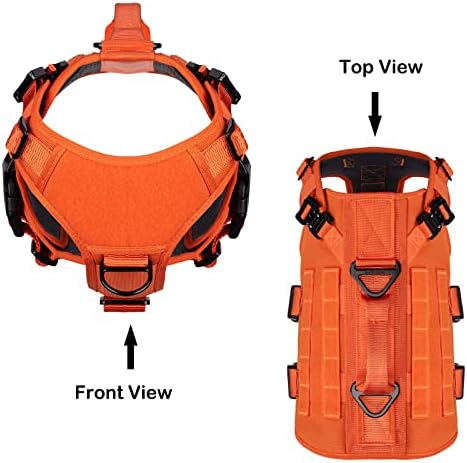 ICEFANG No Pull Tactical Dog Harness for Medium Dogs,Adjustable Dog Vest