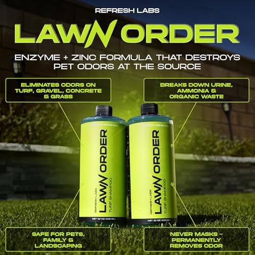 LawN Order Artificial Turf Cleaner & Odor Eliminator – Enzyme Powered, Pet & Kid Safe, Removes Pet Mess Smells (12 Pack (12 x 32 OZ))