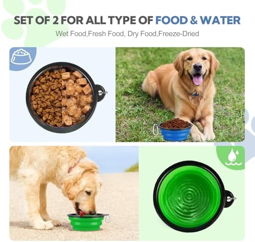 Collapsible Dog Bowl Large 34oz, Travel Dog Water Bowl Portable