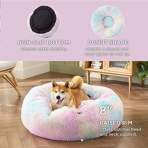 Bedsure Calming Dog Bed Medium Size Dog Donut Washable Pet Bed,30ins