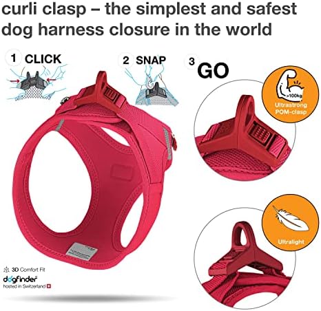 Vest Harness curli Clasp Air-Mesh Red XS