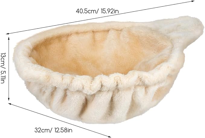 Toyvian Cat Tree Bed Hammock Plush Window Cat Perch Attachment with Scratching Board Hanging Basket Nest for Indoor Climbing Resting and Play on Furniture