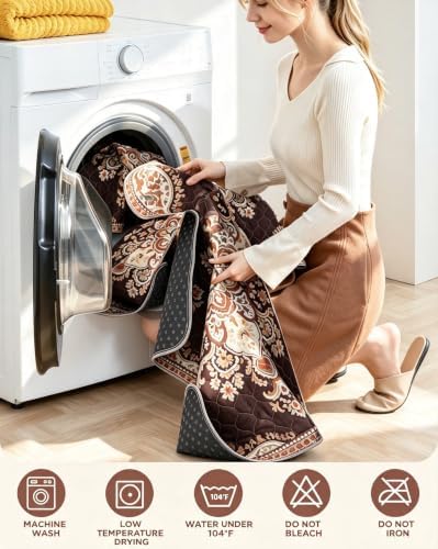 Washable Pee Pads for Dogs 24" x 36" - 2 Pack, Brown, Stylish Reusable Puppy Training Pads - 100% Waterproof & Leak-Proof & Non-Slip, Potty Pads for Whelping, Crate, Floor
