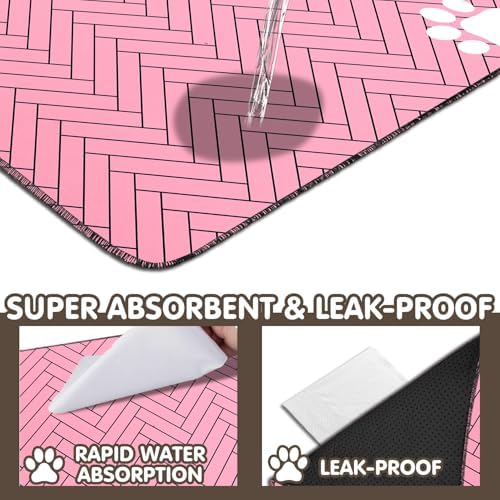 2PC Reusable Training Pads, Washable Absorbent Non-Slip Dog Mat 35x24in