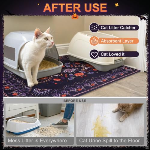 BEAUTYZOO Cat Litter Mat, 28" x 36" Large Litter Trapping Mat, Waterproof