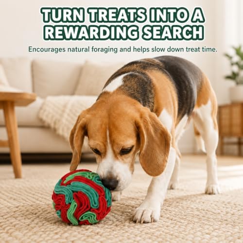 Snuffle Ball for Dogs - Interactive Dog Toys to Keep Them Busy, Dog Puzzle Toy with Soft Fabric for Small, Medium, Large Dogs Daily Companionship, Training Reward Gift