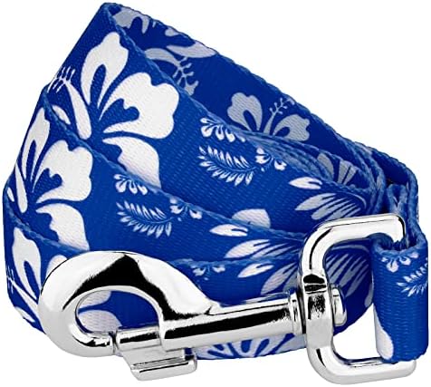 Country Brook Petz - Royal Blue Hawaiian Everyday Dog Leash - Summer Breeze Collection Featuring Sunny Designs (4 Foot, 1/2 Inch Wide)