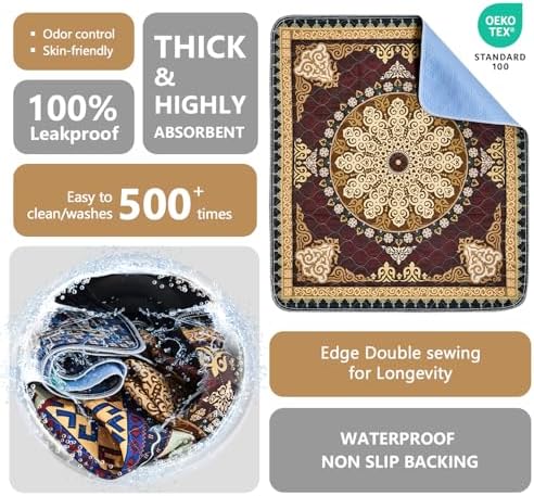 Qeils Washable Pee Pads, Super Absorbent Puppy Pads, 2 Pack 48"x48"