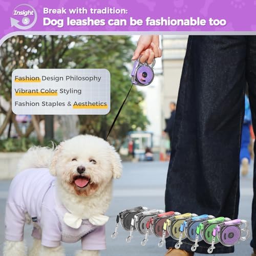 10 ft Retractable Dog Leash for Tiny & Small Dogs, Puppies, Cats