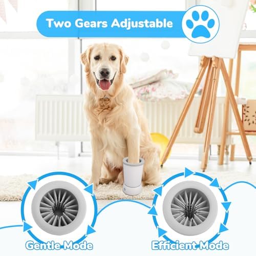 Automatic Dog Cleaner Washer and Massager, Electric Pet Foot Paws Washer for Dogs Cats, USB Portable Dog Feet Cleaner Cup for Small to Medium Dogs, Pet Grooming Supplies(White)