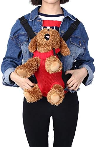 Pet Carrier Backpack with Legs Out Design, Front-Facing Dog Cat Travel Bag, Small Size, Red