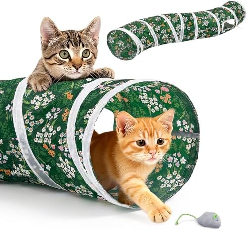 Glittme S-Shape Cat Tunnel, Foldable Cat Tunnels for Indoor Cats
