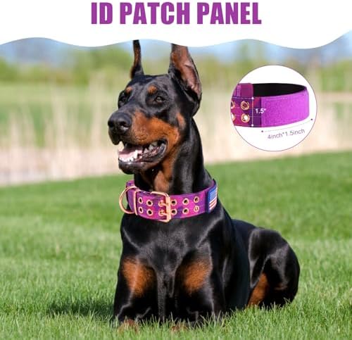 Heavy Duty Dog Collar for Large Dogs,Purple Camo,Extra Large