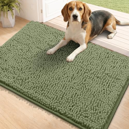 Bcoimo Super Absorbent Dog Door Mat, 36"*24" Anti Slip Mat for Muddy Paws