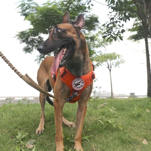 ICEFANG Tactical Dog Harness for X-Large Dogs,Reflective No Pull Dog Vest