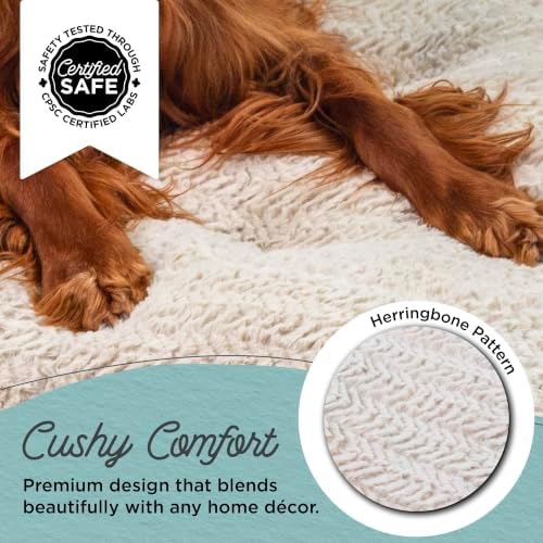 Best Friends by Sheri Comfy Crate Dog Bed Washable, Oyster, 42" x 28"