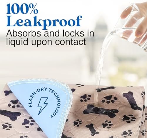 Super Absorbent Washable Pee Pads for Dogs Large 35 x 31 (2-Pack) Puppy Pads pet Training Pads Reusable Pee Pads for Dogs 100% Waterproof Dog Puppy Pee Pads Extra Large Wee Wee Pads for Dogs pet Peed