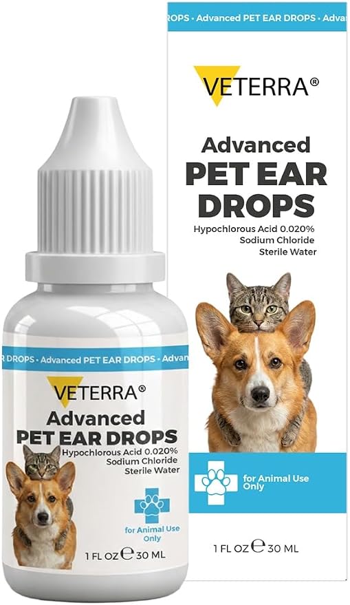 Dog and Cat Ear Cleaning Solution for Dog & Cat – Vet Recommended Ear Cleaner, Helps Remove Wax & Odor, Supports Healthy Ears, Gentle No-Rinse Formula - 1 Oz - 30 Ml