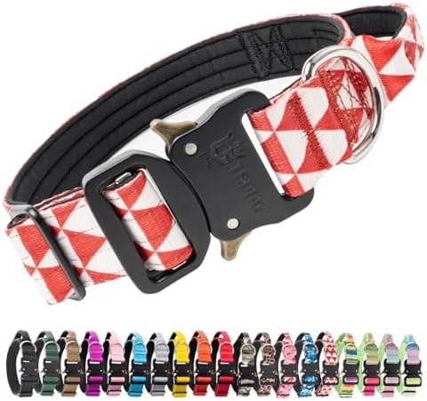 TSPRO Tactical Dog Collar, Heavy Duty Quick Release Metal Buckle and Handle