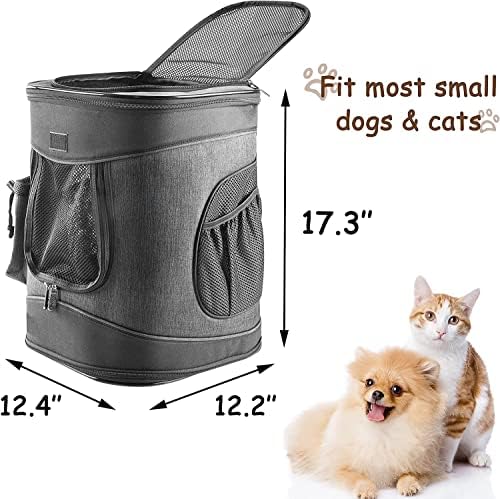 Solaris Adjustable Pet Carrier Backpack for Dogs and Cats, Puppies, Portable Cat Carrier Backpack with Bottle Pocket, Two Mesh Window for Breath