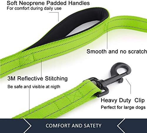 Plutus Pet Double Handle Dog Leash, 4 FT Long, for Medium Large Dogs