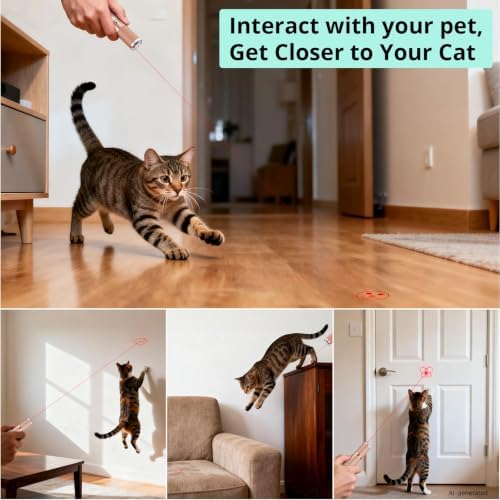 TBTeek Cat Toy, with Metal Case, 2 Pieces, 7 Adjustable Pattern(Rose Gold)