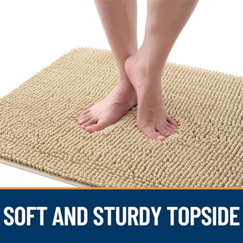 OLANLY Dog Door Mat for Muddy Paws 35x24, Super Absorbent Chenille Mud Mat