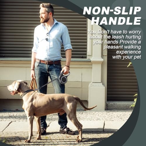 Retractable Dog Leash, 20 FT Dog Walking Leash for Small Medium Dogs up to 44 lbs, Heavy Duty No Tangle (Black)