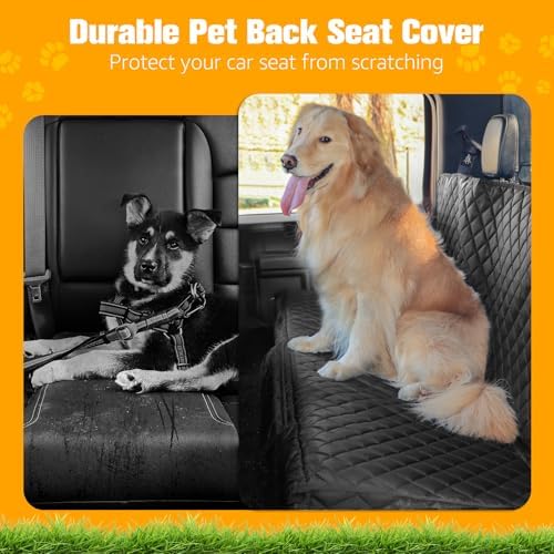 PETICON Dog Car Seat Cover for Back Seat, Rear Bench Seat Cover for Trucks