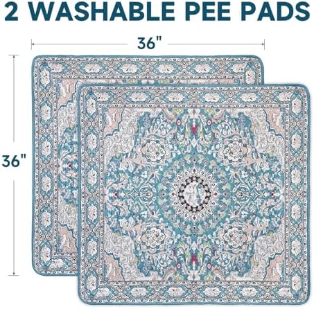 Washable Pee Pads for Dogs 2 Pack, Puppy Pads with Pheromones, 2026 Upgraded PuppyPad 36" x 36" Waterproof Non-Slip Reusable Puppy Pad with Fast Absorbent,Leakproof Whelping Pads for Pet Housebreaking
