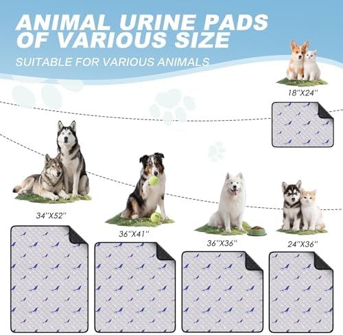 Washable Pee Pads for Dogs, 1 Pack Puppy Pads, Super Absorbent & Leakproof with Anti-Slip Bottom for Dog Training, Crates, Car, Pet Pee Pads, and Furniture Protection, 72"x72"