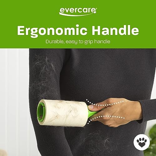 Evercare All Purpose Pet Hair Lint Roller with 2 Refills,180 Sheets –Reusable Sticky Roller for Pet Hair,Cat & Dog_Hair Remover,Lint Remover,Pet_Hair_Remover for Furniture,Clothing & Cars (Pack of 6)