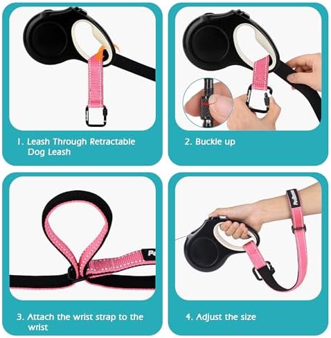 PetBonus Dog Leash Wrist Strap with Lockable Clip for Dog Retractable Leash
