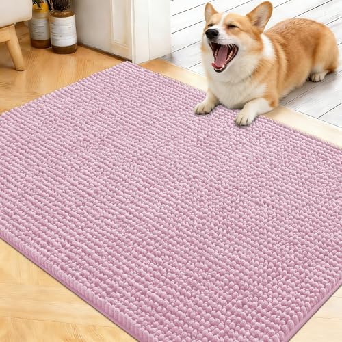 OLANLY Dog Door Mat for Muddy Paws 40x32, Extra Absorbent Chenille Mud Mat