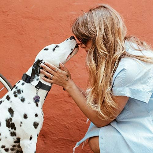 Dog Collar Waterproof Pet Collars,Neck Adjustable Silicone Dog Collar with Strong Coated Webbing and Cute Metal Pendant for Boy Girls Dog Collars S/M/L Sizes