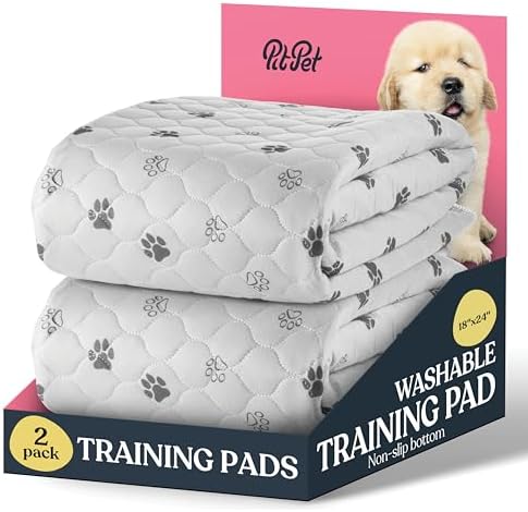 Super Absorbent Washable Pee Pads for Dogs - 2-Pack Superior Reusable Puppy Pads Pet Training Pads –100% Waterproof Dog Pee Pad Protects Against Urine Leakage Non-Slip Grip Prevents Slipping& Bunching