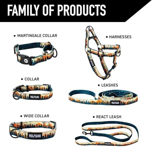 Wolfgang Heavy Duty, Adjustable Dog Collar with Quick Release Nylon Buckle for Walking & Training, Overland Print, Large