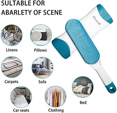 2 Pack Furniture Lint Remover Brushes, Double Sided Self Cleaning Loose Hair Catcher for Pet, Hair Cleaner for Clothes, Sofa, Carpet