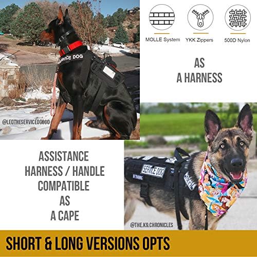OneTigris Service Dog Harness No-Pull Dog Harness Adjustable Comfort Pet Dog Vest Harness for Outdoor Walking Medium Black