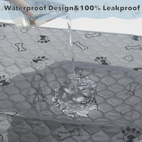SORKUT Washable Pee Pads for Dogs, 2-Pack 48x48in Reusable Puppy Pads, 100% Waterproof and Non-Slip Whelping Pads, Super Absorbent Pet Training Pads for Potty Training, Playpens, Crates and Couches