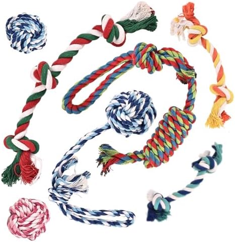 Dog Rope Toys 7 Pack - Puppy Teething Toys for Small/Medium Dogs - Durable Dog Chew Toys for Aggressive Chewers - Interactive Tug of War Toys for Boredom & Teeth Cleaning