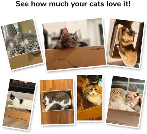 FUKUMARU 5 PCS Cat Scratching Boards, 11.4 Inch Ex-Large Cat Scratcher Box