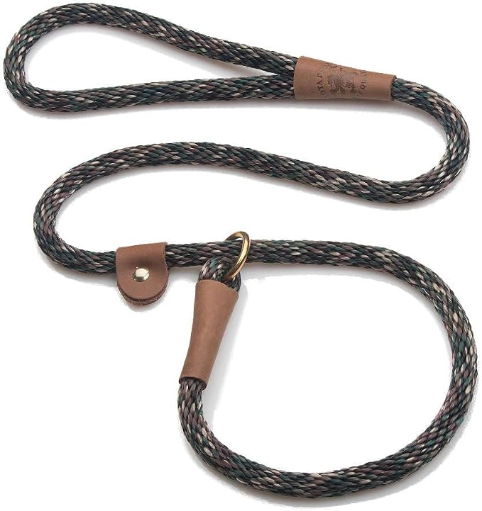 Mendota Pet Slip Leash - Dog Lead and Collar Combo - Made in The USA - Camo, 1/2 in x 6 ft - for Large Breeds