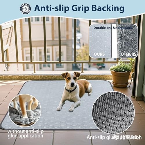 Washable Pee Pads for Dogs, Reusable Puppy Pads 48x65, 3 Pack, White Grey