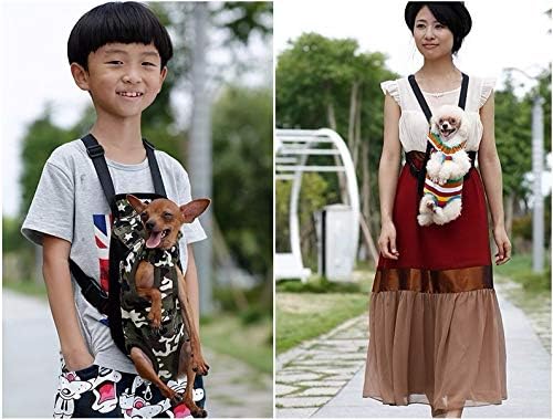 Dog Carrier Legs Out Front Pet Carrier Backpack Adjustable Puppy Cat Small Bag with Shoulder Strap and Sling for Traveling Hiking Camping Outdoor（Camouflage l
