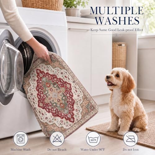 Washable Pee Pads for Dogs,Super Absorbent Reusable Puppy Potty Training Pads,Waterproof,Leak-Proof & Non-Slip Potty Pads for Floor,Whelping,Crates,Bed(Burgundy, 36"x72")