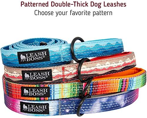 Leash Boss 6ft Dog Leash | Ultra Comfort Double-Thick Soft Padded Handle | Reflective Leash for Large Dogs, Medium Dogs | Heavy Duty Leash for Large Breed Dogs | Nylon Leash for Small Dogs/Puppies