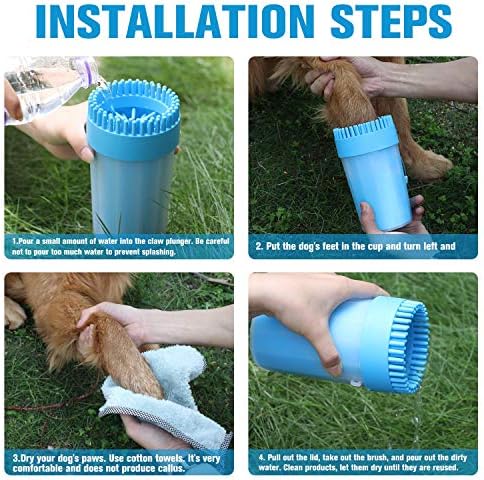 Dog Paw Cleaner with Towel, Portable Pet Cleaning Cup, Comfortable Silicone Dog Feet Cleaner, Dog Brush Cup for Pet Grooming